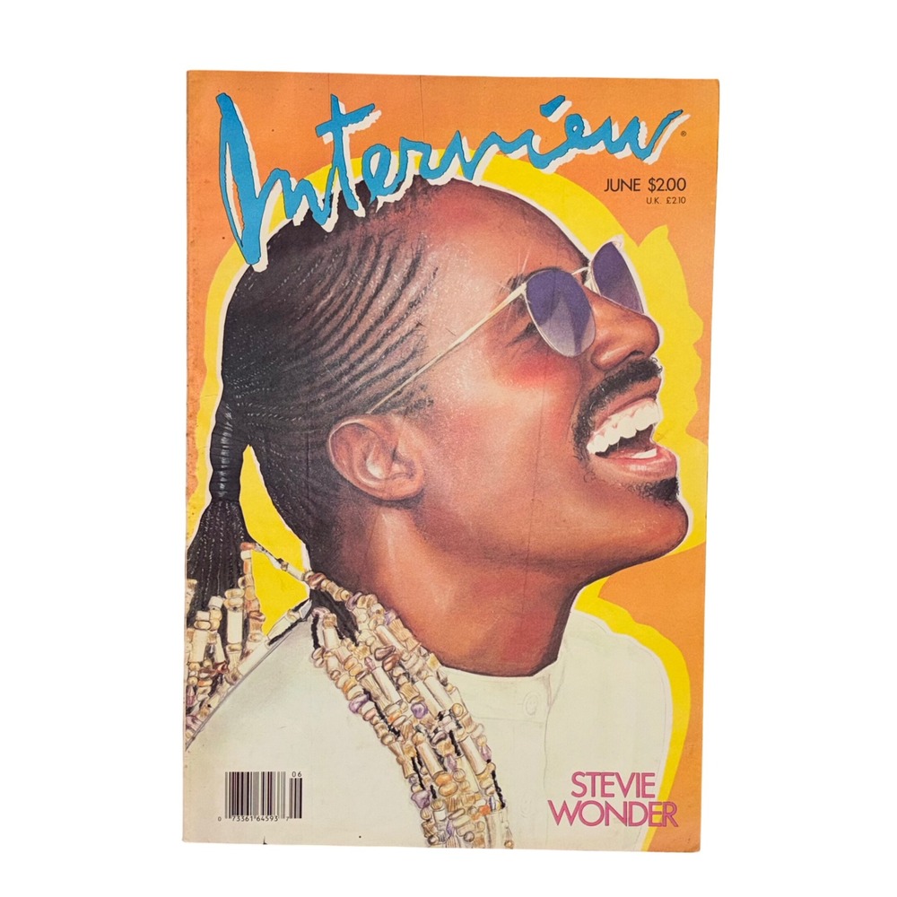 Vintage Interview Magazine June 1986 Stevie Wonder Andy Warhol Art Fashion